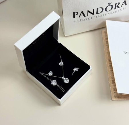 Set Pandora white Heart | طقم باندورا قلب ابيض