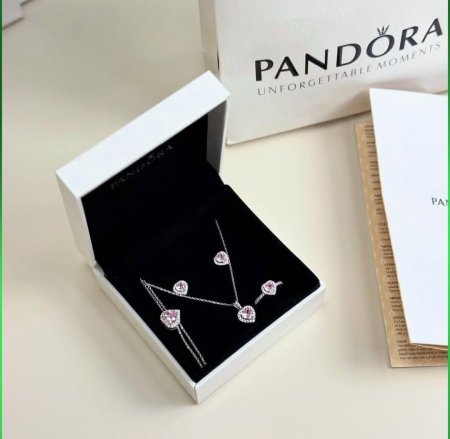 Set Pandora Pink Heart | طقم باندورا قلب زهري