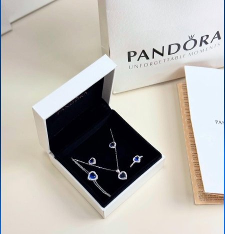Set Pandora Blue Heart | طقم باندورا قلب ازرق