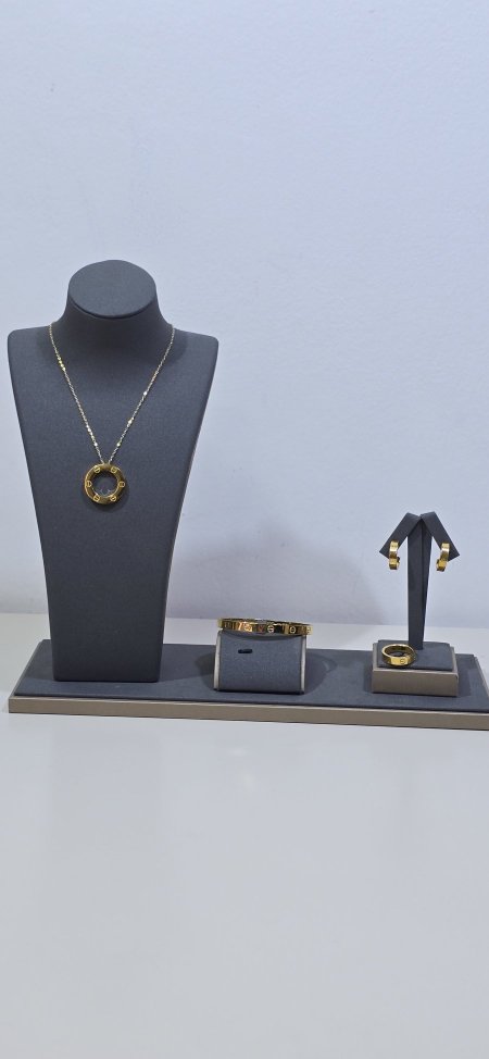 Set Cartier || طقم كارتير ذهبي ساده